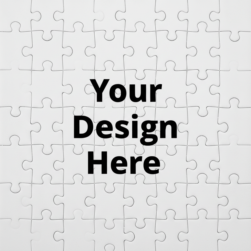 Blank personalized puzzle with Your Design Here text