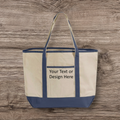 Blue Jumbo Tote with Text
