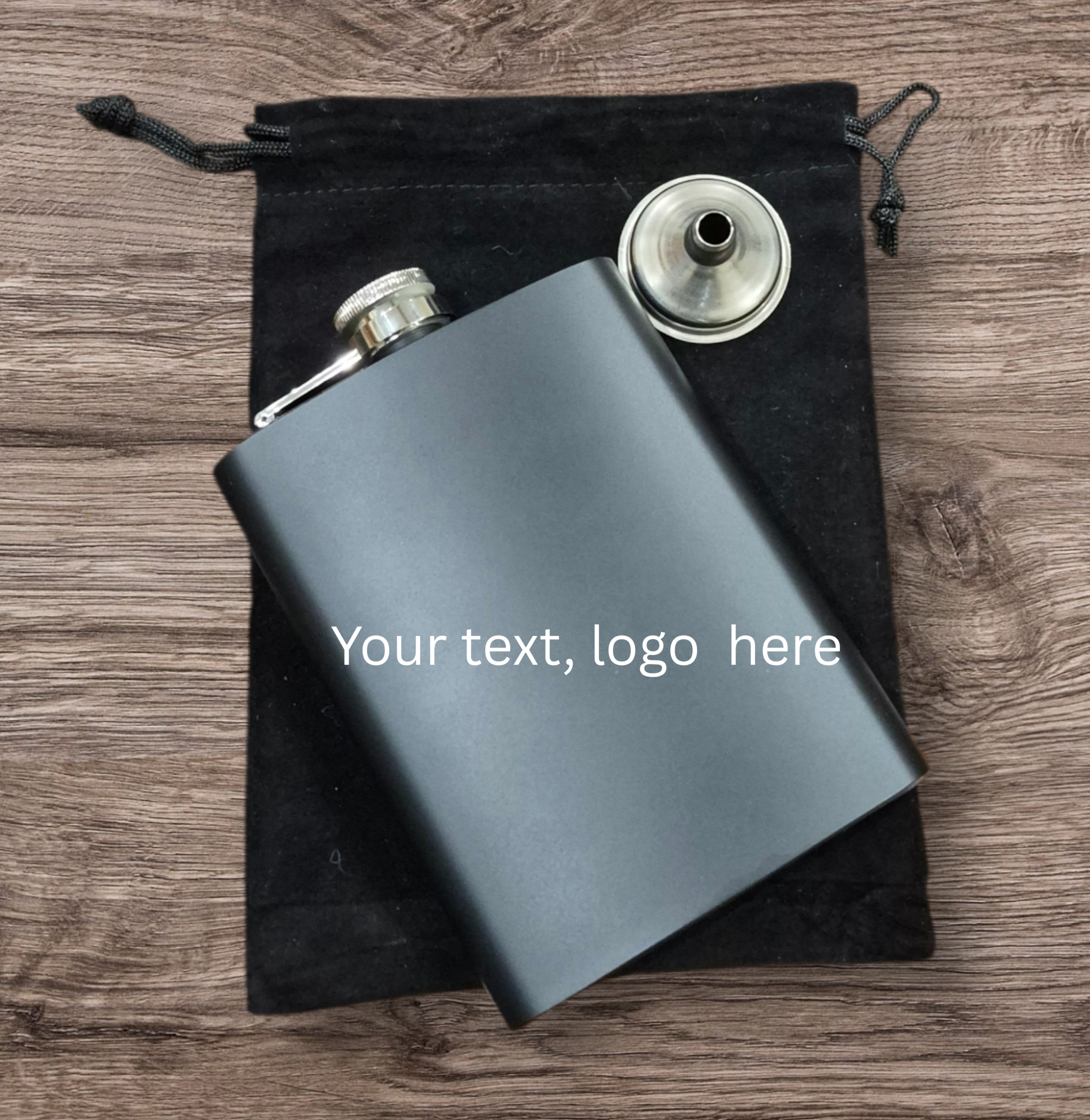 Flask with laser engraved design or image