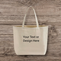 Natural Large Tote with Matching Text Style