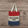Red and Blue Tri-Color Tote with Your Design Here