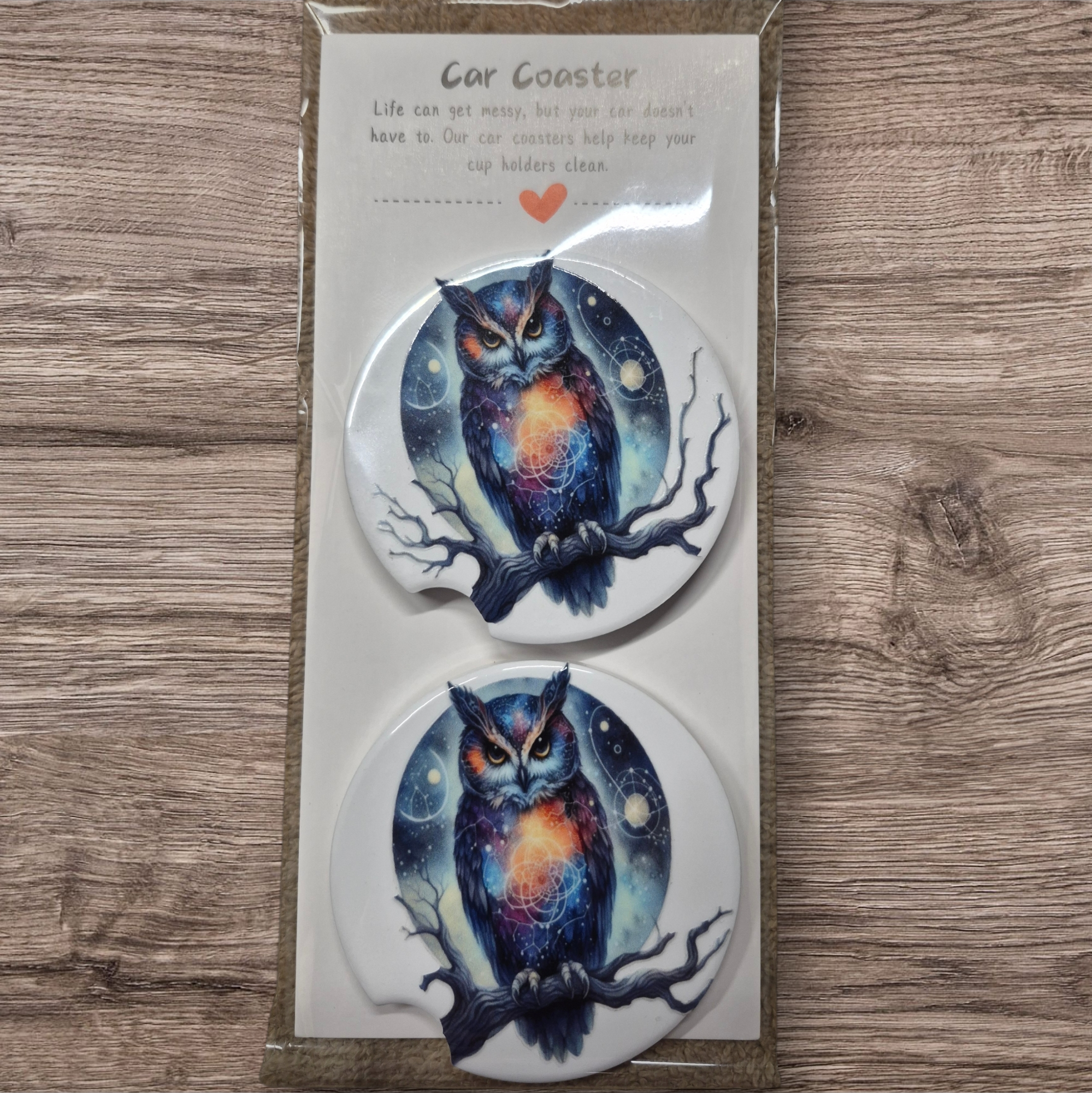 Themed ceramic car coasters, aith Absorbent