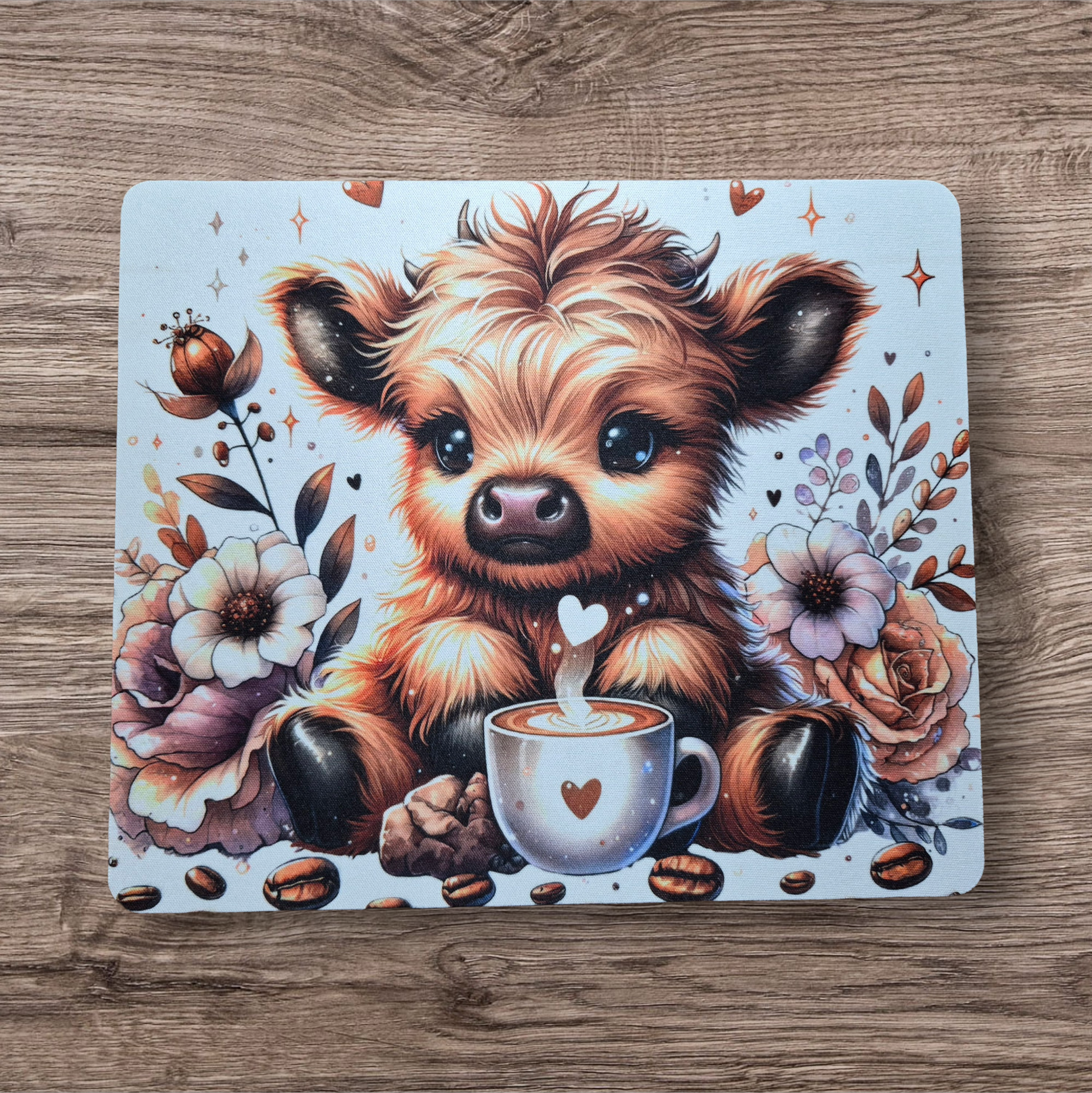 Coffee cow mouse pad